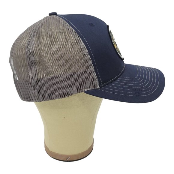 Buck Bald Brewing Mesh Snapback Cap Trucker Baseball Hat Blue Gray Richardson - Picture 9 of 12